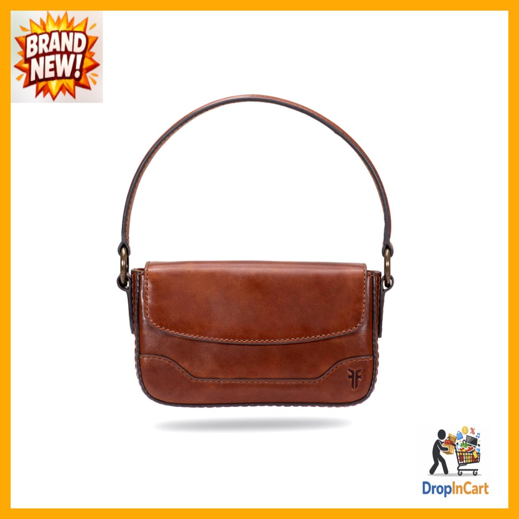 Leather Mini Flap Crossbody Bag Elegant Chic Baguette Style Handbag